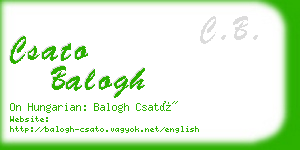 csato balogh business card